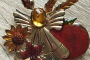 Vintage  Brooch Guardian Angel Flowers Harvest KENNETH COLE