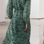Zara Printed Long Sleeve Midi Dress Image 2
