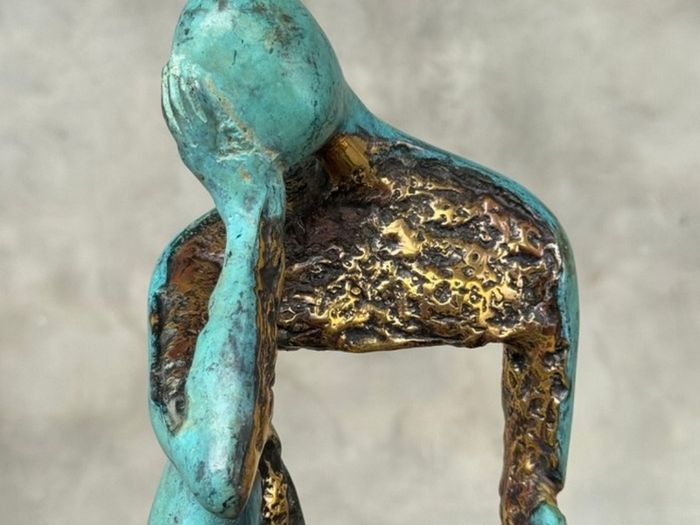 Man Deep In Thought (35cm) - Patinated Bronze