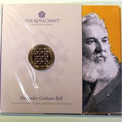 UK 2 Pounds Coin Alexander Graham Bell 2022. BU