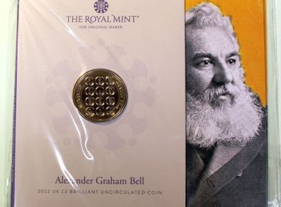 UK 2 Pounds Coin Alexander Graham Bell 2022. BU