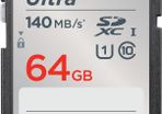 SanDisk 64GB Ultra SDXC Card, SD Card, Memory Card With Up To 140 MB/s Read Speeds, For Entry Level And Mid-range Compact Camera's, Full HD Video, UHS-I, Class 10, U1