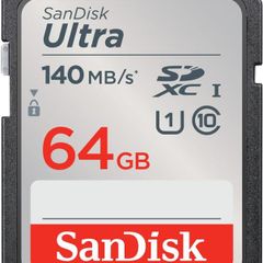 SanDisk 64GB Ultra SDXC Card, SD Card, Memory Card With Up To 140 MB/s Read Speeds, For Entry Level And Mid-range Compact Camera's, Full HD Video, UHS-I, Class 10, U1