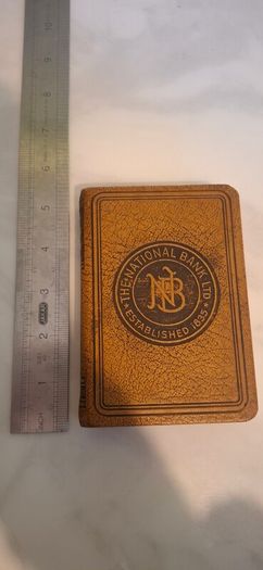 Money Box vintage National Bank of Ireland leather-bound