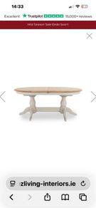 EZ Loving LOIRE Grey Oval Extending Dining Table & 6 fabric chairs