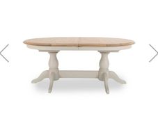 EZ Loving LOIRE Grey Oval Extending Dining Table & 6 fabric chairs