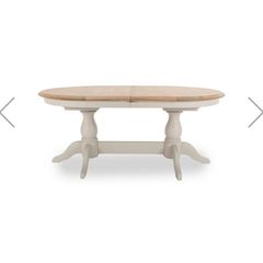 EZ Loving LOIRE Grey Oval Extending Dining Table & 6 fabric chairs