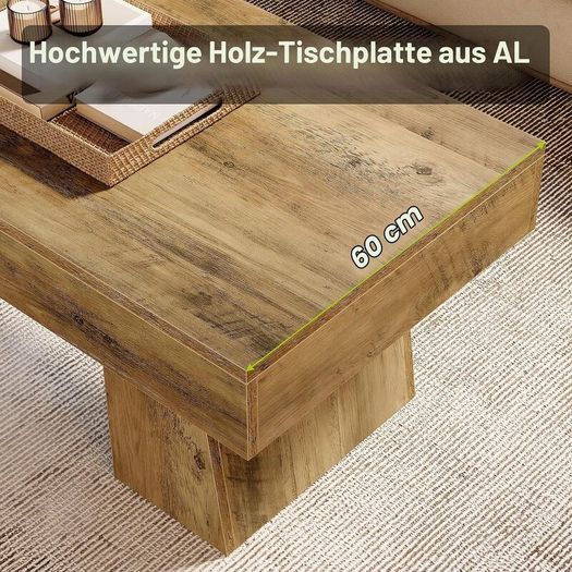 120 cm Coffee Table Made of Wood Coffee Table, Sofa Table with Thick Frame