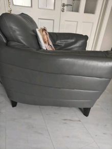 Leather sofa and armchair