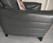 Leather sofa and armchair