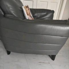 Leather sofa and armchair