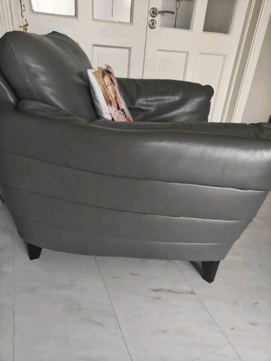 Leather sofa and armchair
