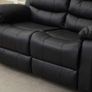 2 Seater leather Recliner Sofa, Black Image 8