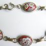 Vintage Glass Millefiori Red Italian Link Bracelet length 8" Image 3