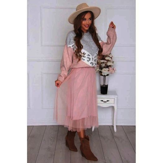Creamy/ black/khaky/ pink  cliffon dress