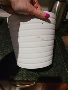 Medium Ceramic white flower pot from ikea  20 cm high