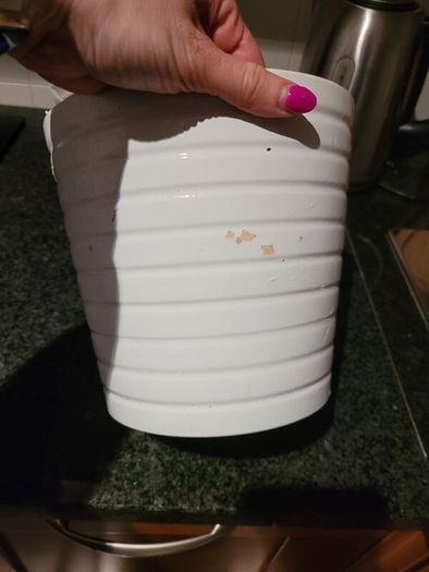 Medium Ceramic white flower pot from ikea  20 cm high