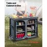 Folding Camping Storage Cabinet, Outdoor Portable Aluminum Lightweight Table, Quick Set-up Compact Kitchen Cook Station, with 6 Shelves and Carry Bag, for Picnic, BBQ, Camping, RV Traveling Image 2