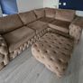 Champagne L Shaped Couch with Ottoman Image 4