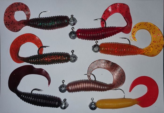 No#2 - NEW - Set of 7pcs mix colour soft lures 8.5cm - Pike Perch Trout Salmon Bass Cod Pollock Ling Mackerel Sea