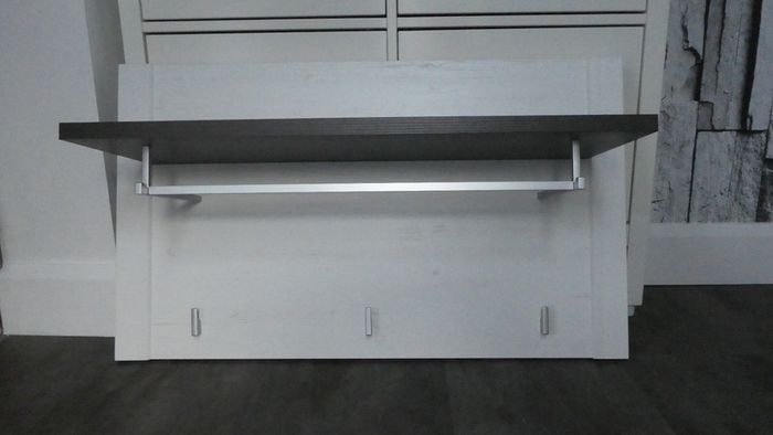 Hallway Coat Rack with Hanging Rail & Hooks