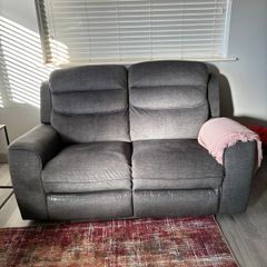 Grey recliner couch x2