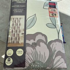 Lined eyelet curtains