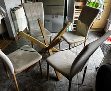 Glass Top Table and Four Chairs