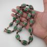 Antique Venetian Style Green Chevron Glass Beads Necklace Image 3