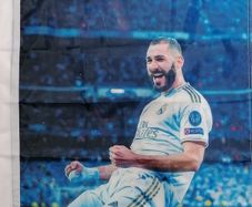 Benzema Real Madrid Football flag.