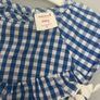 SEED Heritage Blue & white gingham romper Sz3-6mths EUC Image 2