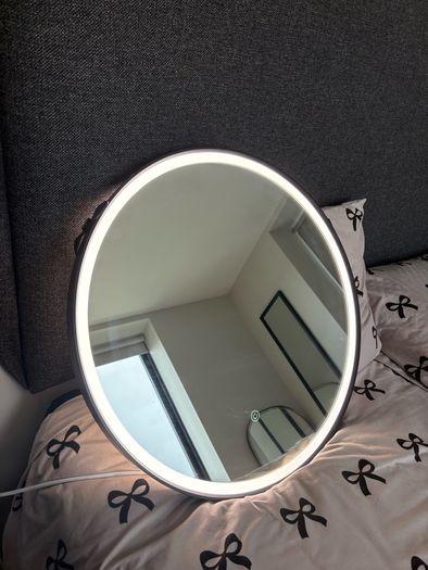 60cm Round LED Bathroom Mirror, Demister, Warm & Cool Light
