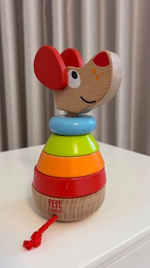 Hape Pepe & Friends Sound Dog Stacker - Baby & Toddler Wooden Activity Toy