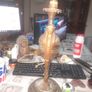 Very elegant Late 19th early 20th Century French Bronze effect Lamp, featuring Cherubs and well cast Floral Motifs on a Marble Base Image 4