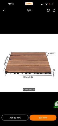 3 Boxes of Hardwood Interlocking patio deck tiles, 36 pcs each