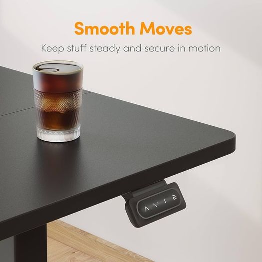 NEW SALE | Standing Desk Height Adjustable Electric Desk, 100x60cm Stand up Table, Sit Stand Home Office Desk with Splice Board, Black Top