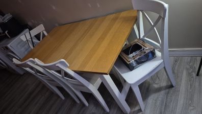 dinning table and chairs plus bench