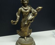 Vintage Brass Mother and Child Figurine Tibetan / Indian Style 15 cm