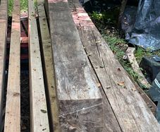 5  Oak beams 3m  x 15 cm  x 15 cm