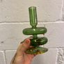 Glass Candleholder & Unused Wax Candle Stock Image 6