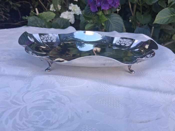 Viner's Quatrefoil Art Deco Footed Sterling Silver Dish(338 grams)