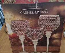 Red Mosaic Candle Holder Set (26282)