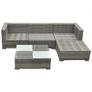 5 Piece Garden Lounge Set with Cushions Poly Rattan Grey Image 5