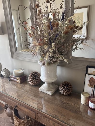 Vintage urn and arrangement