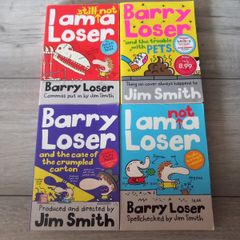 4 x Barry Loser books. I am still not a loser. And the trouble with pets. Crumpled carton. Not a loser. Jim smith. Price is per book.  Children kid's book's