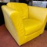 Yellow Leather Armchair Image 2