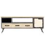 TV Cabinet Solid Mango Wood and Steel 120x30x45 cm Image 4