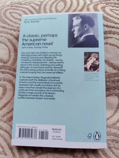 The Great Gatsby 1990 edition by F Scott Fitzgerald in very good condition FREE STANDARD POSTAGE INCLUDED