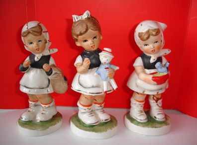 Three  Vintage  Goebel-Hummel Style Girl Figurines 1900s