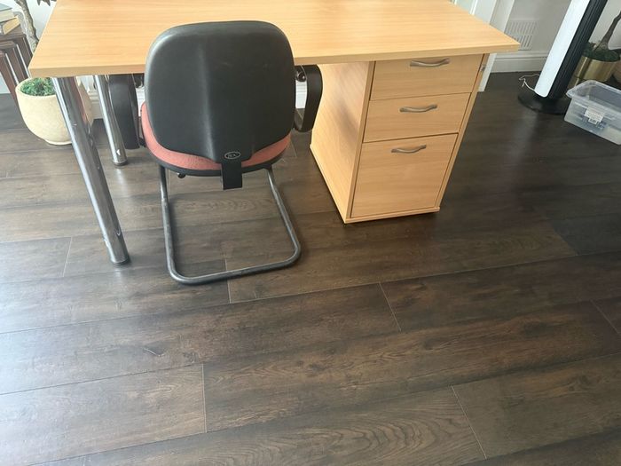 desk and chair